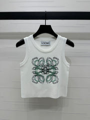 embroidered logo knitted vest