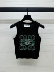 embroidered logo knitted vest