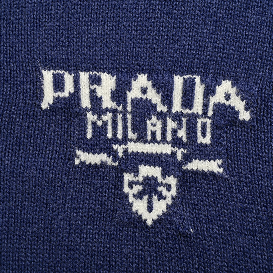 Half-zip sweater with jacquard lettering on chest