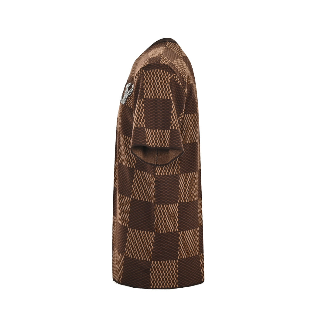 L's Checkerboard T-shirt - Brown