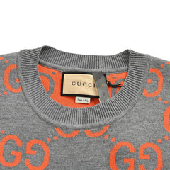 Double G all over jacquard crew neck sweater