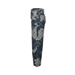 mosaic checkerboard jeans