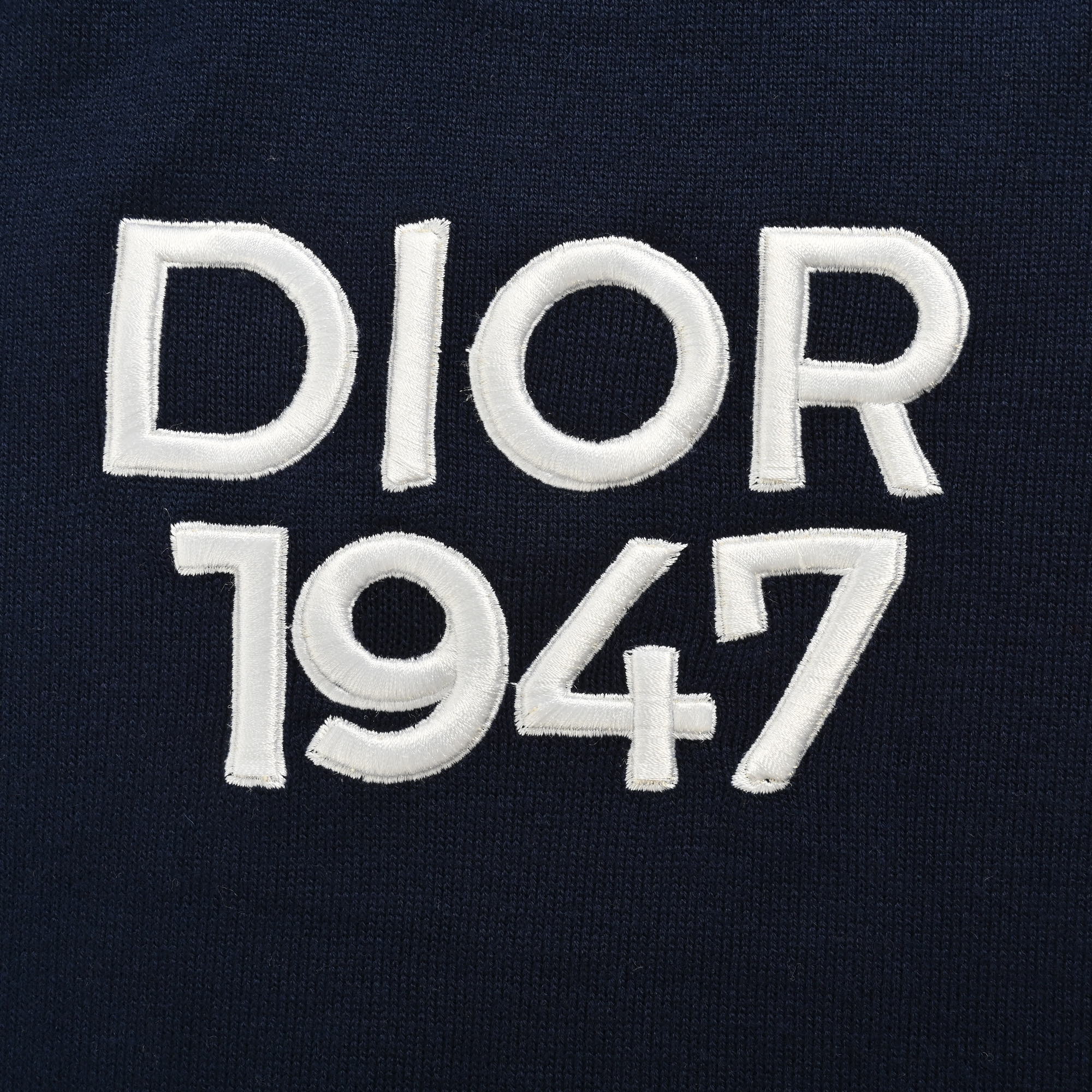 1947 embroidered letter logo crew neck sweater