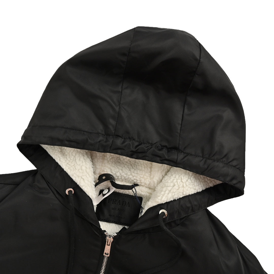 lambswool hooded jacket