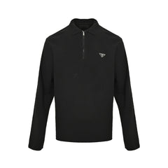 Triangle logo long sleeve polo shirt