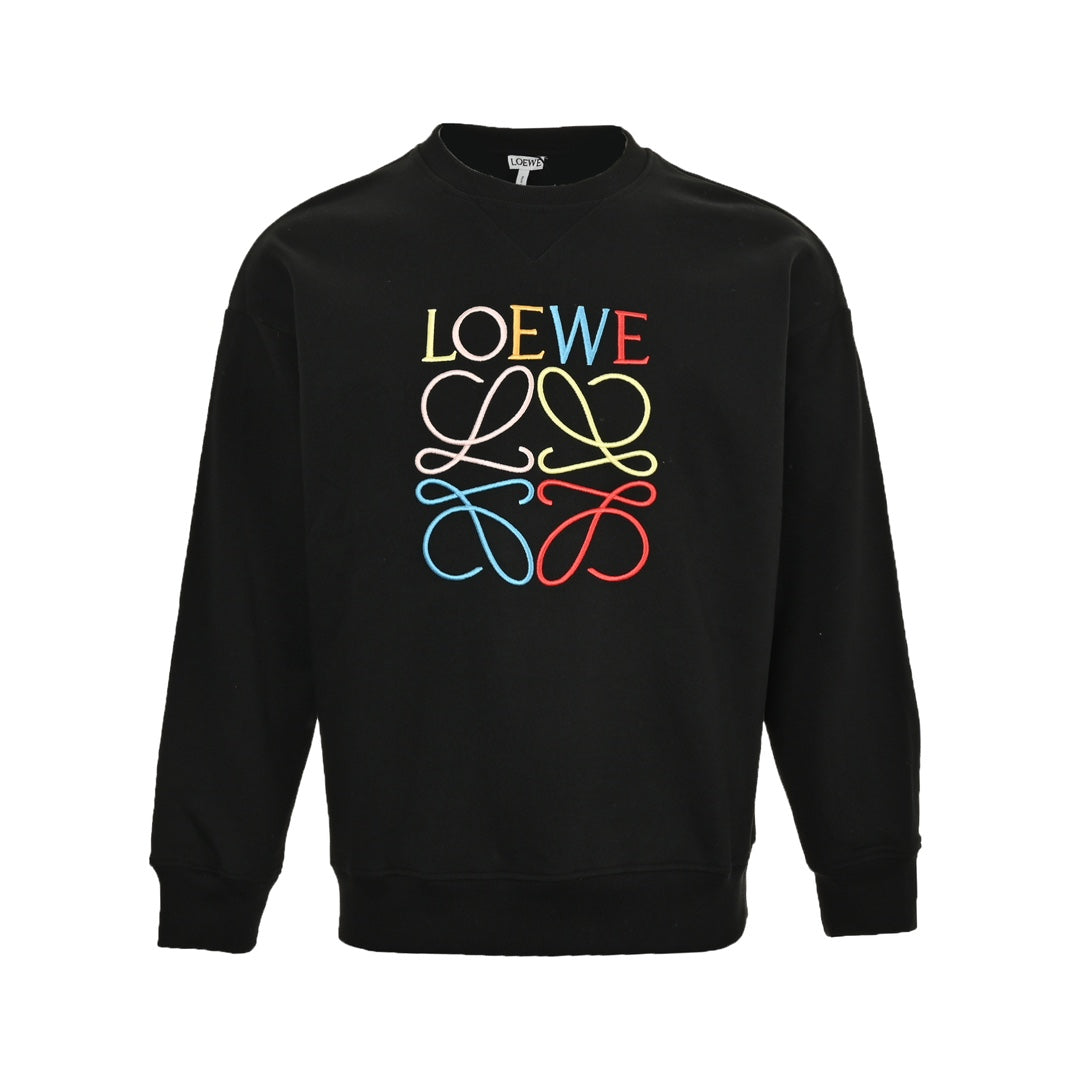 Rainbow embroidered logo crew neck sweatshirt