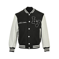 Pearl embroidered letter baseball jacket