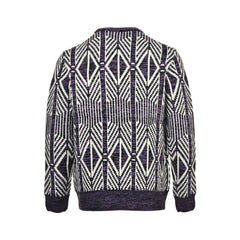 jacquard geometric knit sweater