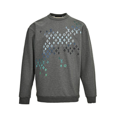 Embroidered gradient presbyopic round neck sweatshirt