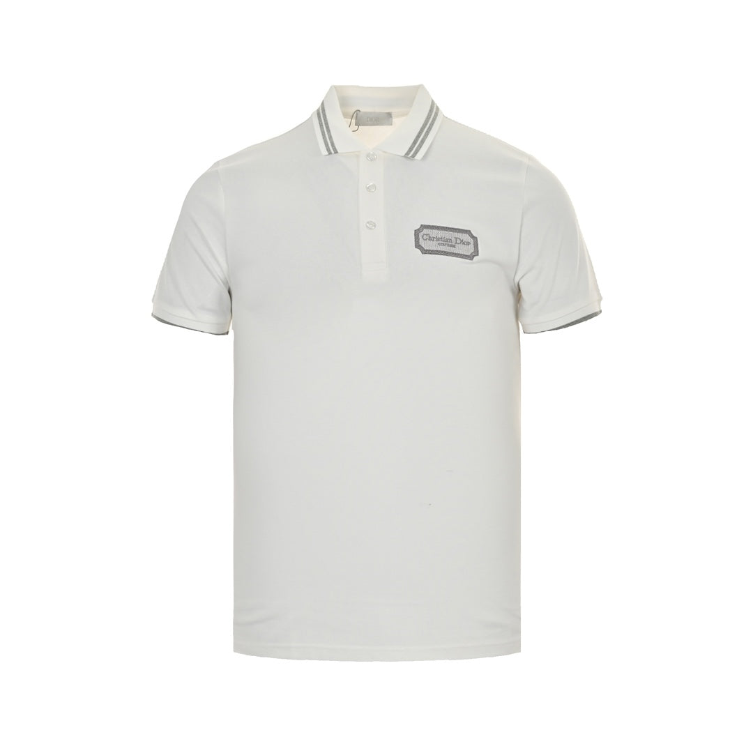 Silver Logo Embroidered Polo Short Sleeve