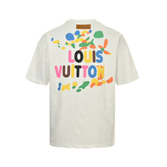 Rainbow logo three-dimensional foam printed short sleeves