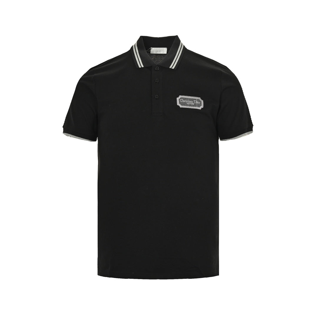 Silver Logo Embroidered Polo Short Sleeve