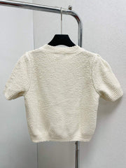 Cream puff cardigan T-shirt