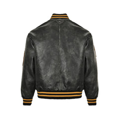 leather bomber jacket