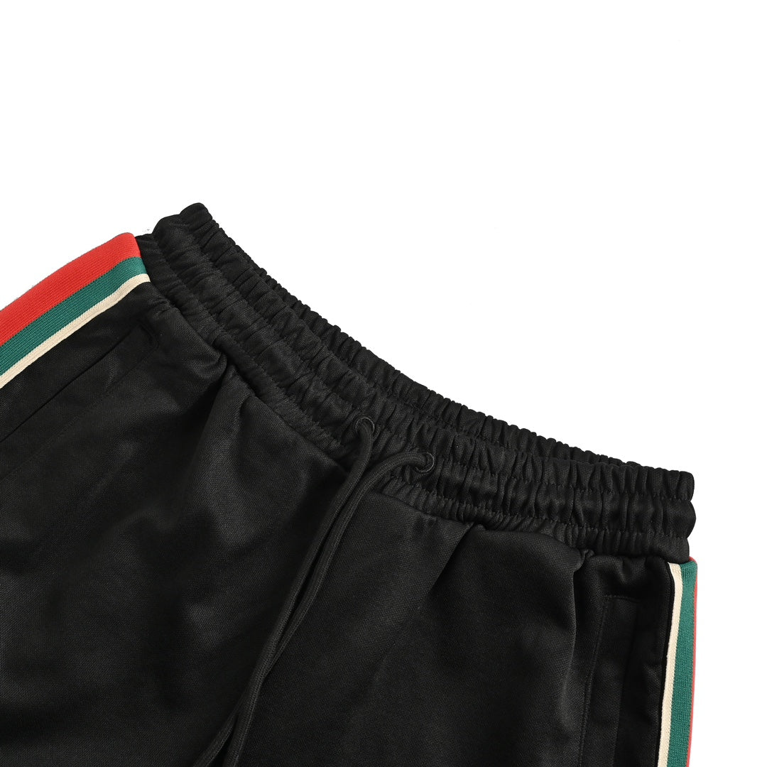 Classic red and green webbing pockets Double G embossed shorts