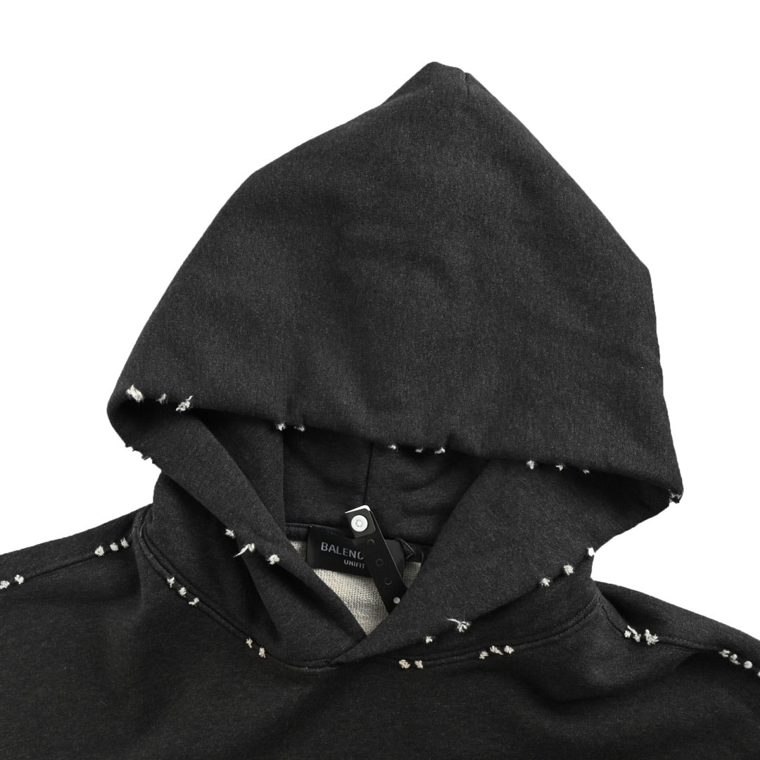 Distressed Masking Tape Hooded Sweatshirt