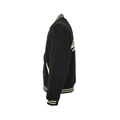 Baseball jacket with signature patch on the back