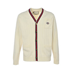 Double G knitted hollow cardigan sweater