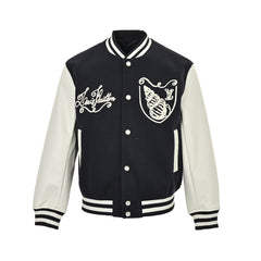 Conch embroidered letter logo baseball jacket