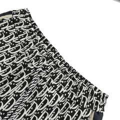 Allover printed jacquard side webbing trousers