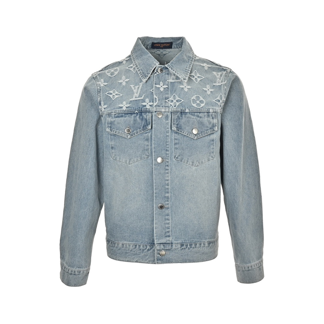 Presbyopia jacquard suit denim jacket