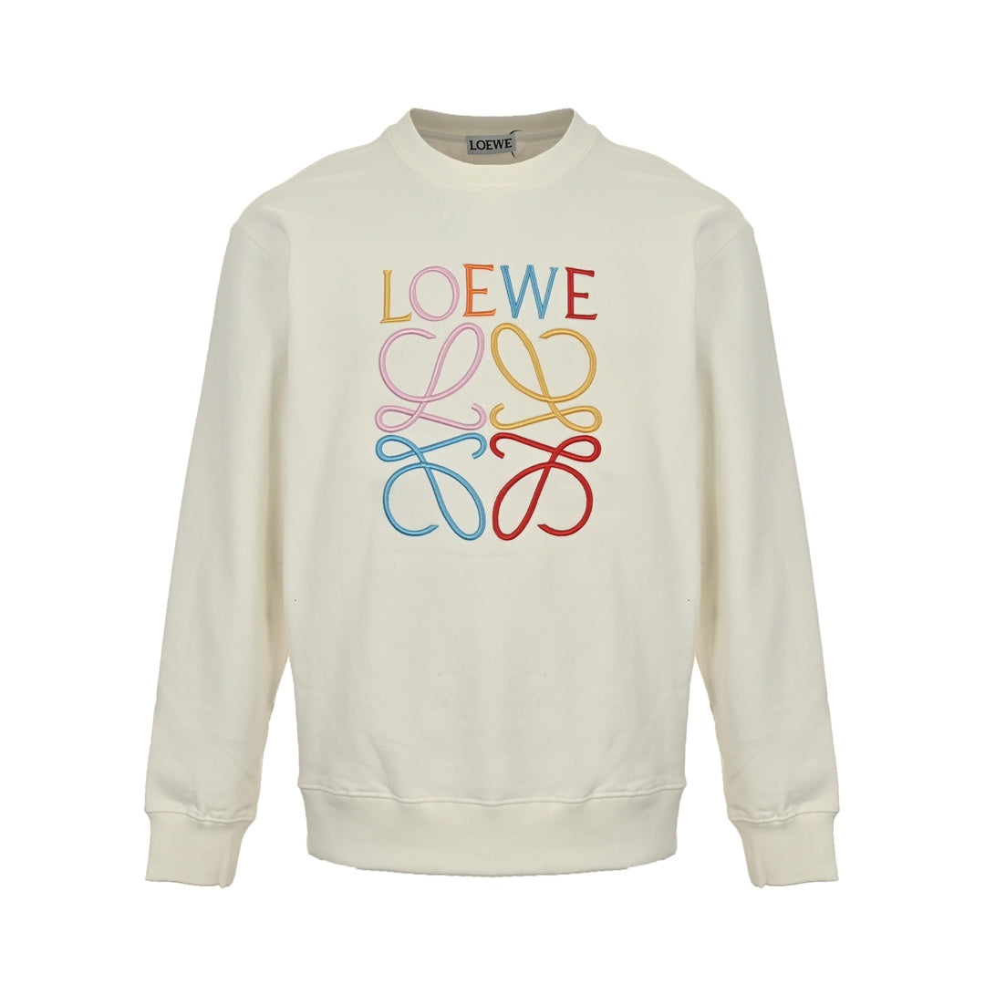 Rainbow embroidered logo crew neck sweatshirt