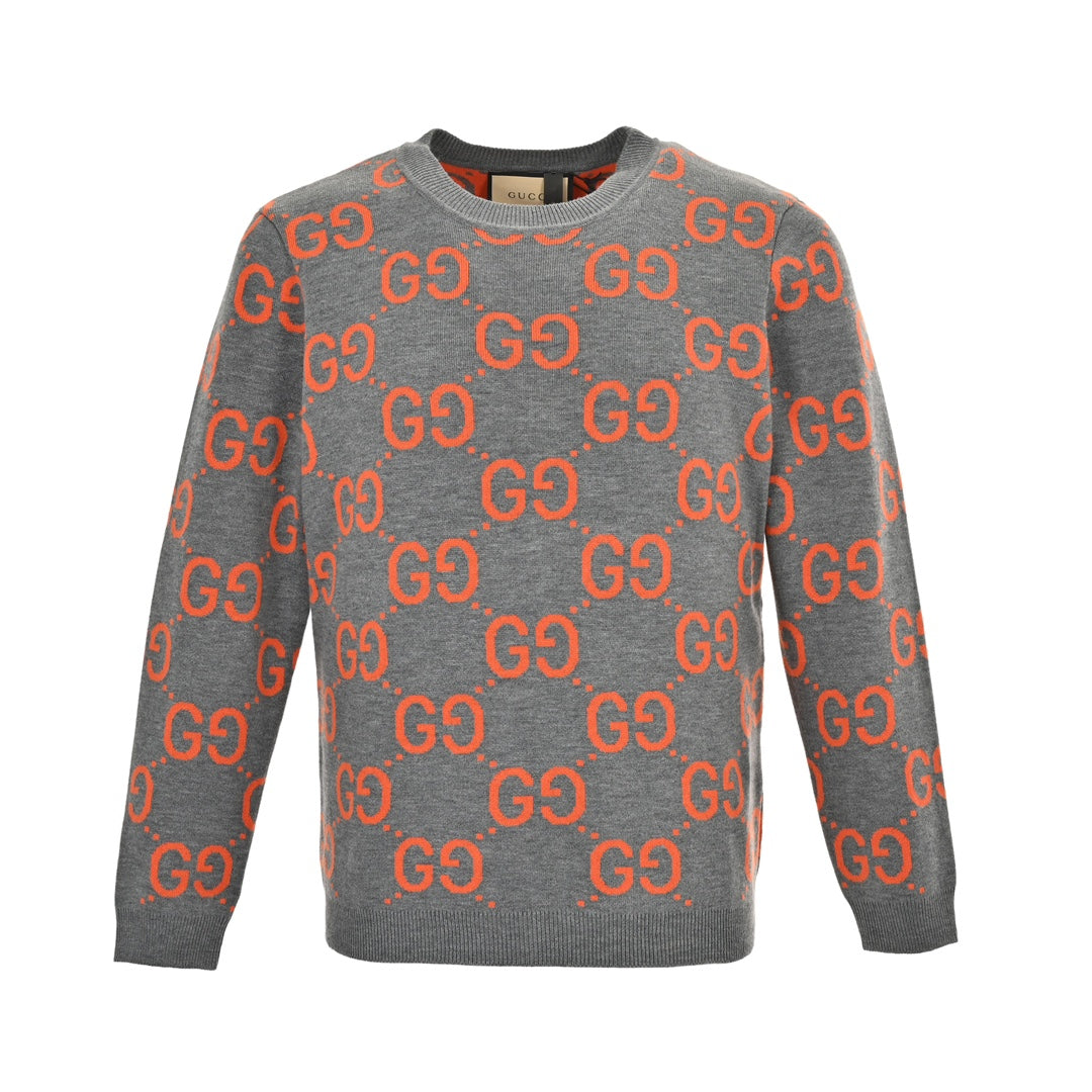 Double G all over jacquard crew neck sweater