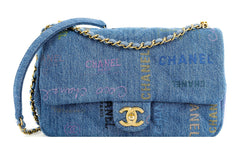 Golden buckle denim flap bag chain bag shoulder bag crossbody bag