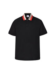 Jacquard Letter Polo Short Sleeve at Neck