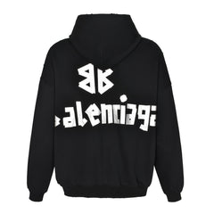 Masking tape hooded sweatshirt