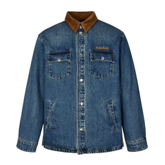 Corduroy lapel denim jacket