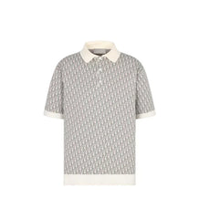 Presbyopia all over printed knitted Polo short sleeves