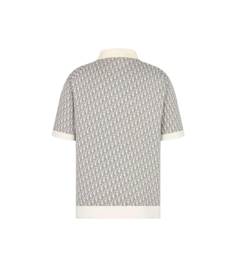 Presbyopia all over printed knitted Polo short sleeves