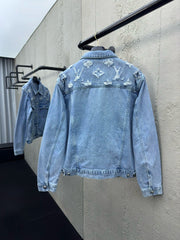 Presbyopia jacquard suit denim jacket