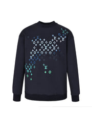 Embroidered gradient presbyopic round neck sweatshirt