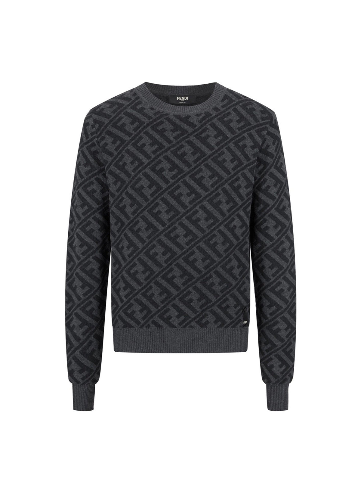 FF all over print jacquard crew neck sweater