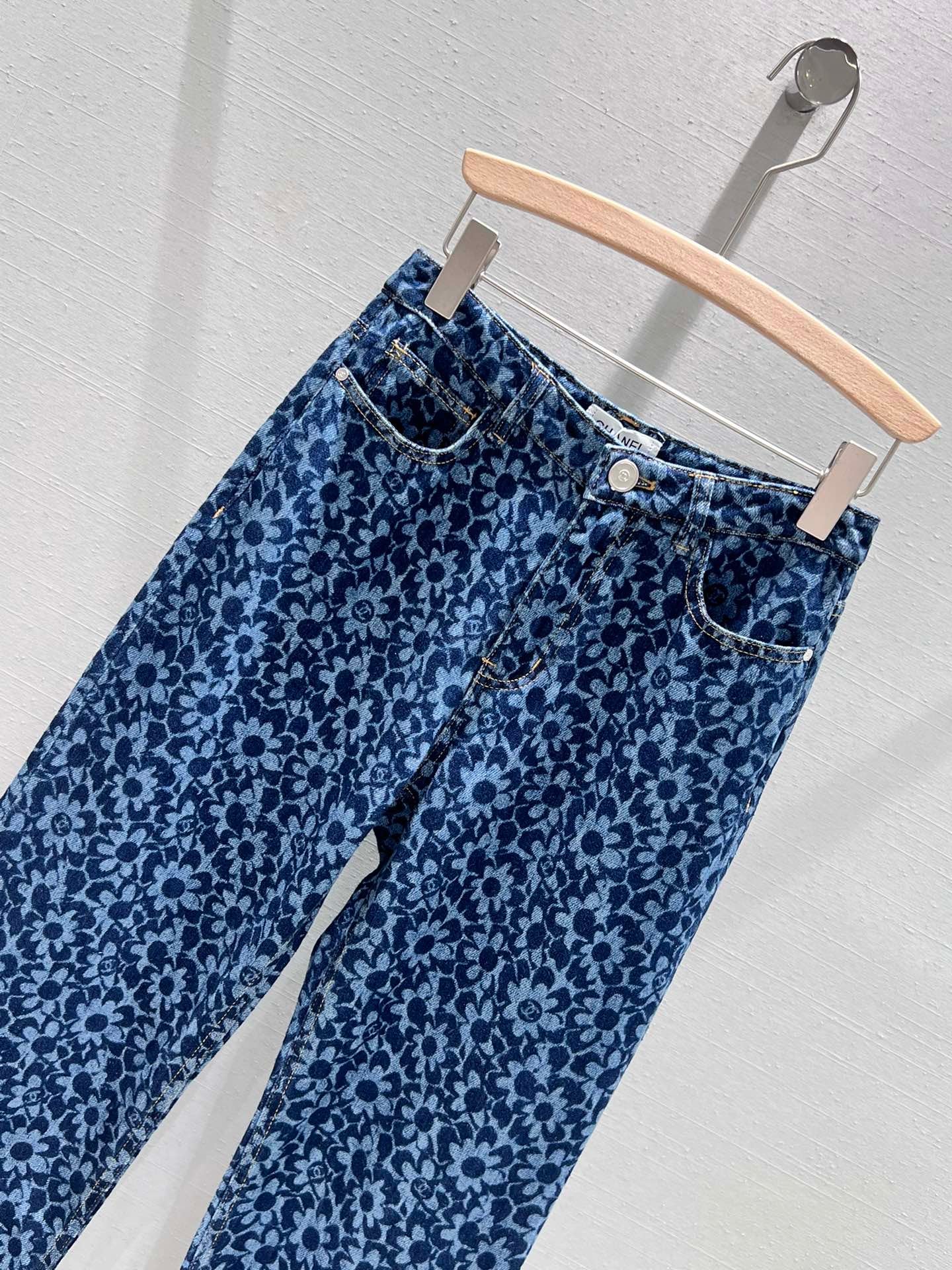 NEW CC Full floral jacquard denim