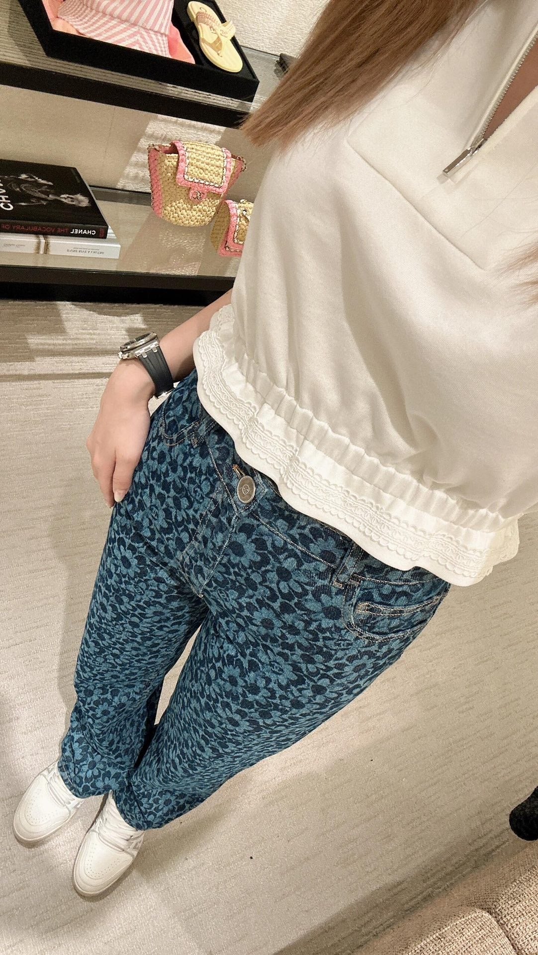 NEW CC Full floral jacquard denim