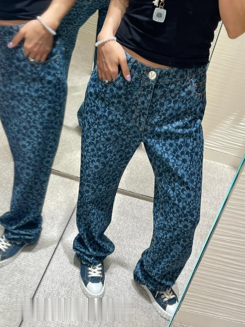 NEW CC Full floral jacquard denim