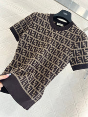 NEW FF jacquard knitted short sleeves