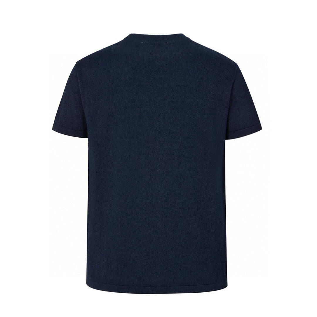 Joint series jacquard knitted short-sleeved T-shirt