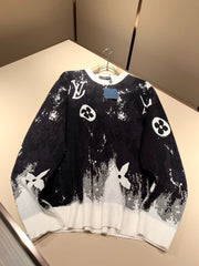 all over logo knitted sweater