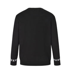 Thin long-sleeved sweater with jacquard letter logo