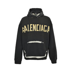 Distressed Masking Tape Hooded Sweatshirt