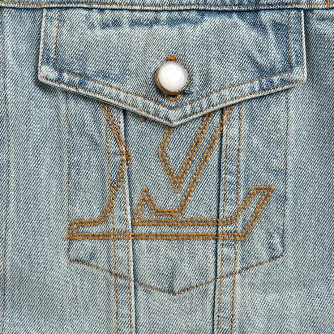 embroidered logo denim jacket