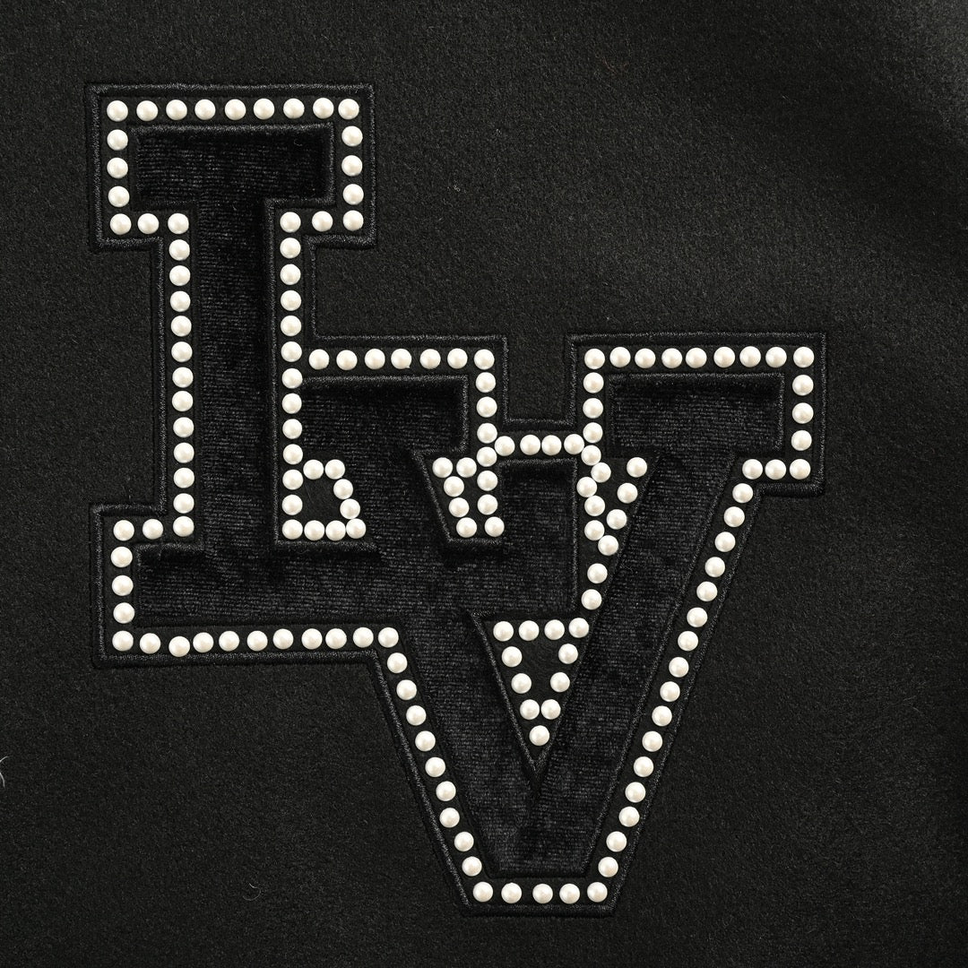 Pearl embroidered letter baseball jacket