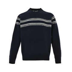 Presbyopia jacquard knitted cashmere reversible crew neck