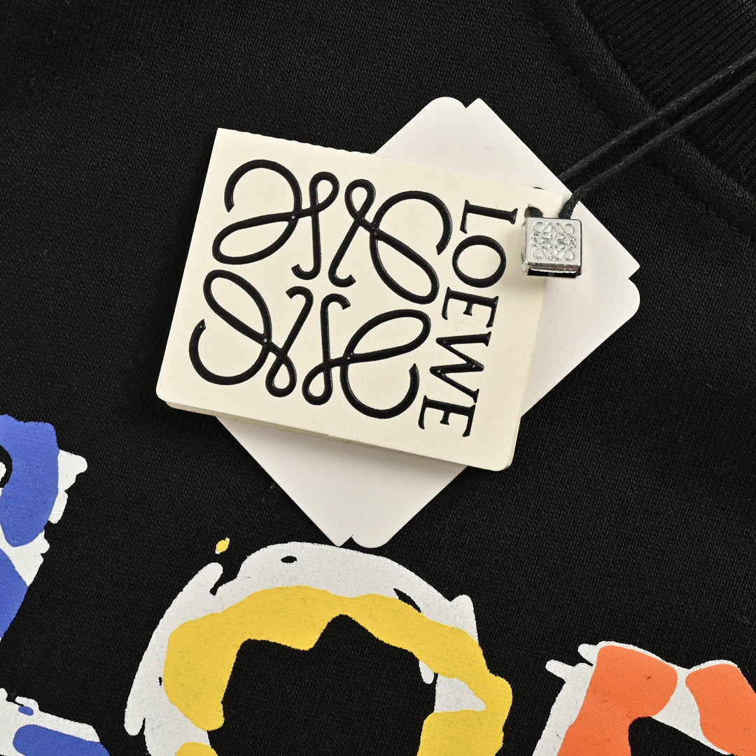 Graffiti painted logo print crew neck sweatshirt