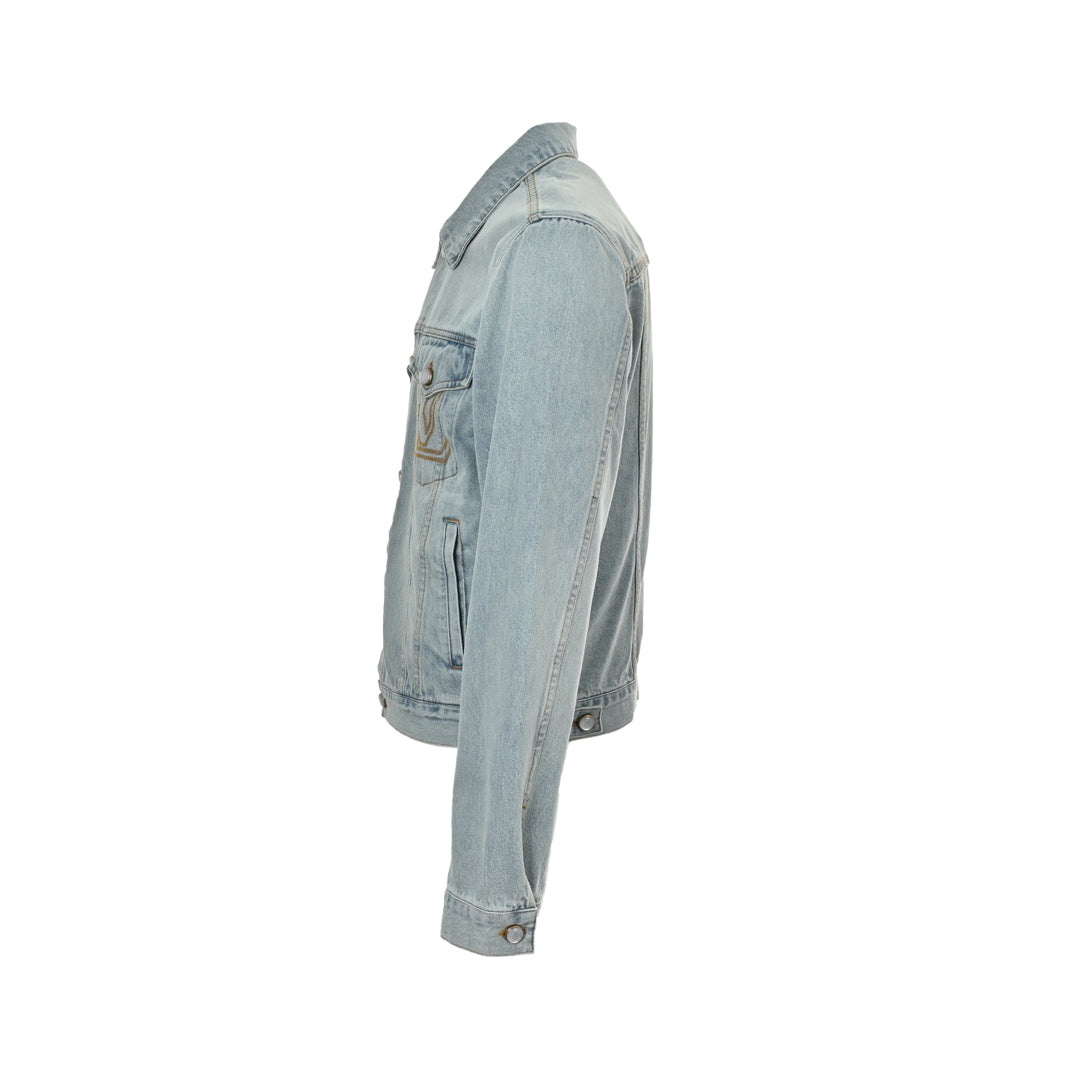 embroidered logo denim jacket