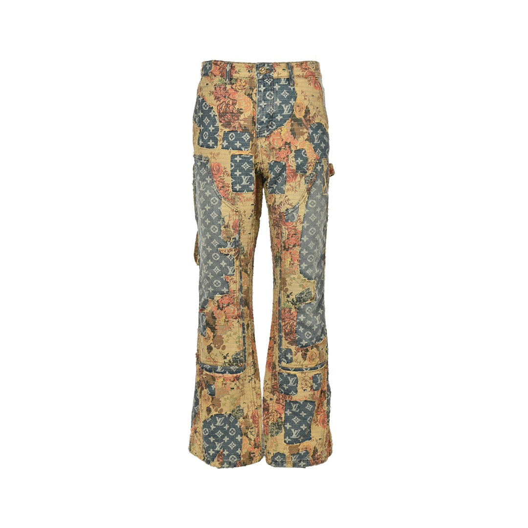 Vintage Patchwork Rose Floral Jeans